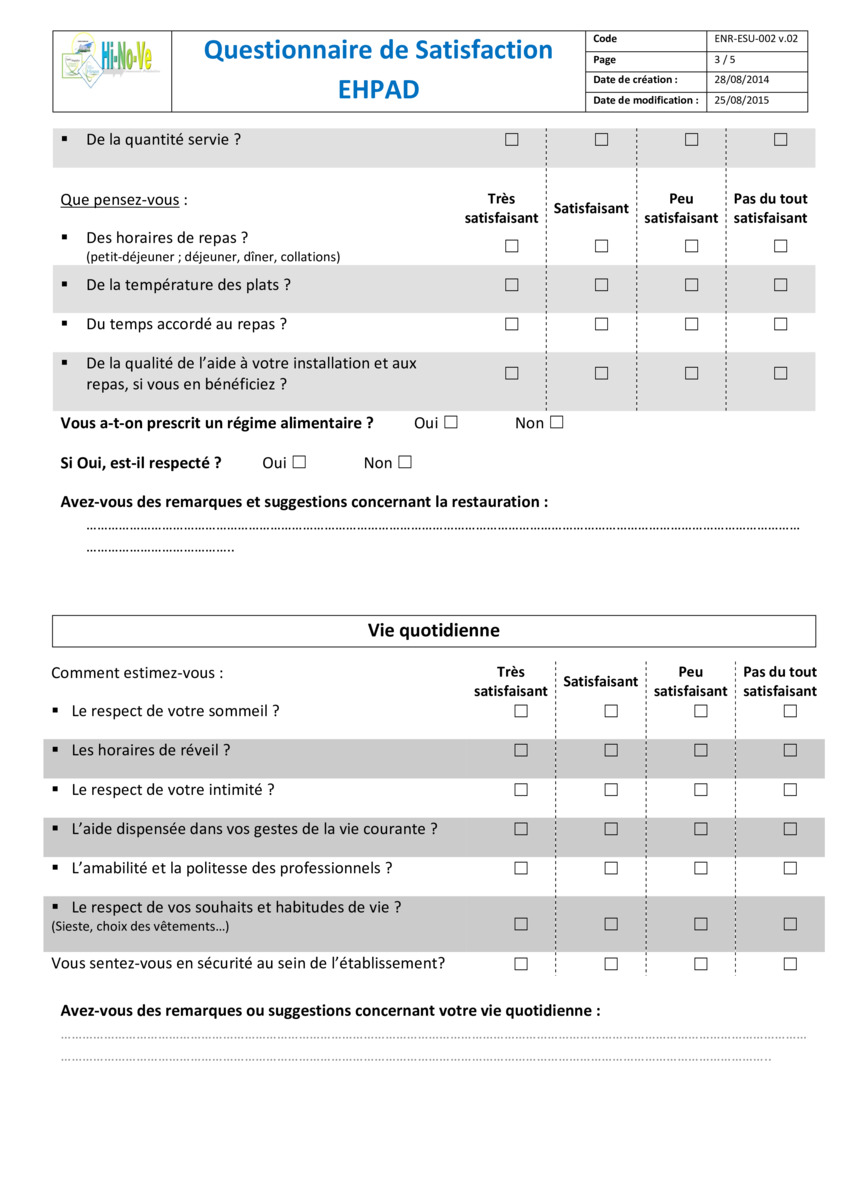 Questionnaires Telechargeables